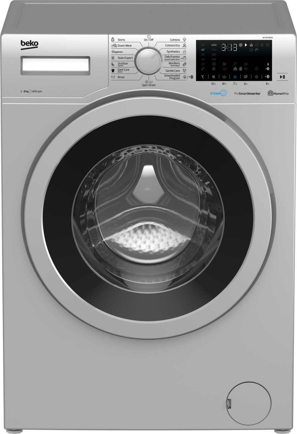 لباسشویی بکو 8 کیلو سیلور مدل WTV8736XS